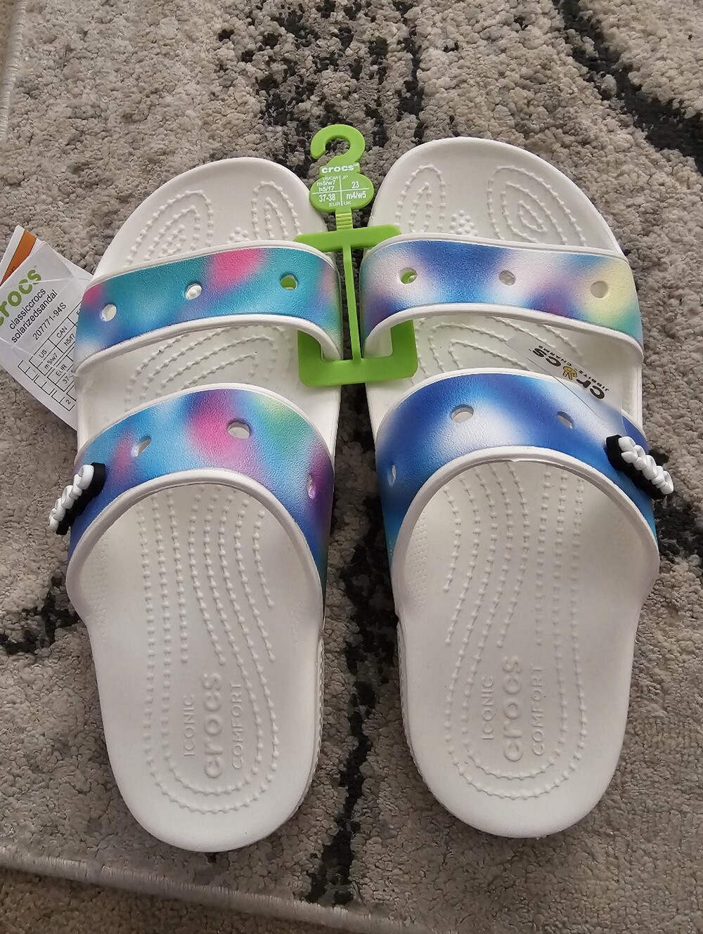 Classic Crocs Solarized Tie Dye Two-Strap Sandals shower Sandals size 7